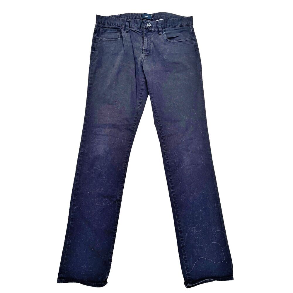 Vince Black Cotton Jeans Sz 32 Womens Slim Straight Mid-Rise Cotton Spandex